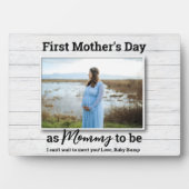 Mama wird die erste schwangere Ehefrau bald Mutter Fotoplatte (Vorderseite)