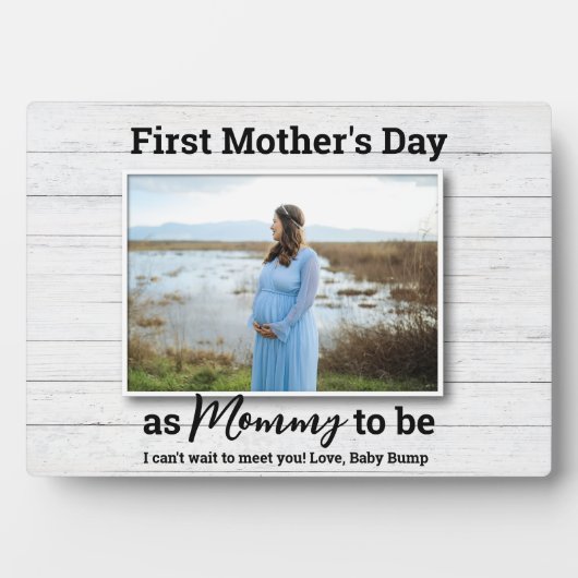 Mama wird die erste schwangere Ehefrau bald Mutter Fotoplatte (Vorderseite)
