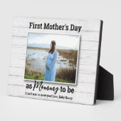Mama wird die erste schwangere Ehefrau bald Mutter Fotoplatte (Seite)