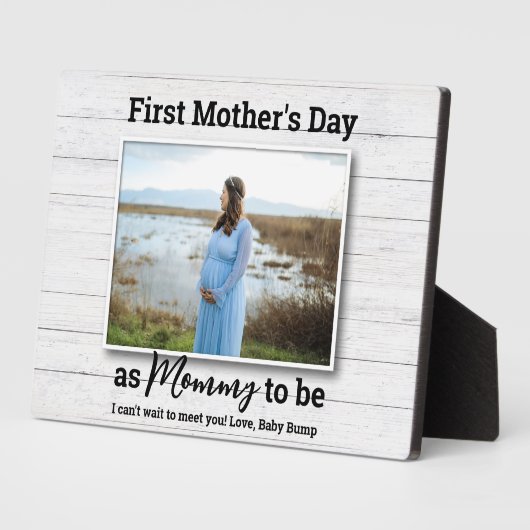 Mama wird die erste schwangere Ehefrau bald Mutter Fotoplatte (Seite)