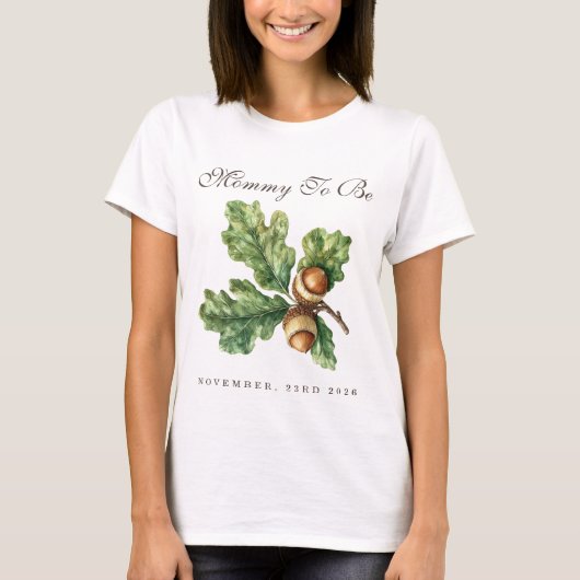 Mama Wird Es Herbst Wald Baby Shower T-Shirt (Vorderseite)