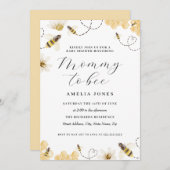 Mama wird gelbe Babydusche Einladung (Vorne/Hinten)