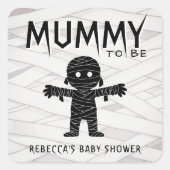 Mama wird Halloween-Kinderdusche Quadratischer Aufkleber (Vorderseite)