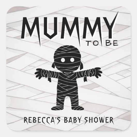 Mama wird Halloween-Kinderdusche Quadratischer Aufkleber (Vorderseite)