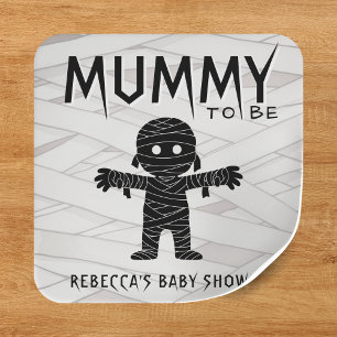 Mama wird Halloween-Kinderdusche Quadratischer Aufkleber