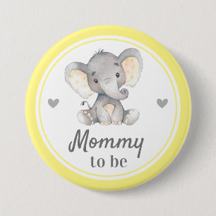 Mama wird Junge Mutter Gelbe Elefant Babydusche Button