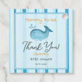 Mama wird süße Wal Baby-Party Geschenkanhänger (Rückseite)