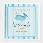 Mama wird süße Wal Baby-Party Serviette (Vorderseite)