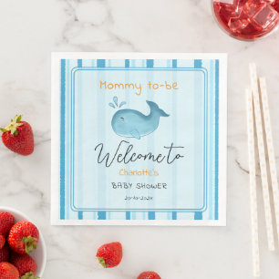 Mama wird süße Wal Baby-Party Serviette