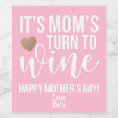 Mama wird Weinetikett-Rosa Weinetikett (Einzelnes Label)