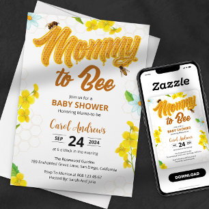 Mama wird zur Biene Baby Shower Einladung