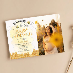 Mama wird zur Biene Baby Shower Foto-Einladung Einladung
