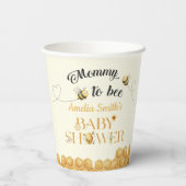 Mama wird zur Biene Baby Shower Pappbecher (Rückseite)
