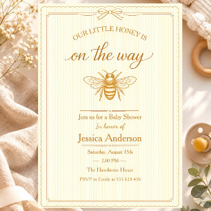 Mama wird zur Biene Baby Shower Vintage Neutral Ru Einladung