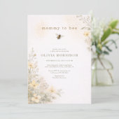 Mama wird zur Biene Florales Babyshower Einladung (Stehend Vorderseite)