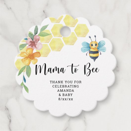 Mama wird zur Biene Geschenkanhänger (Vorderseite)