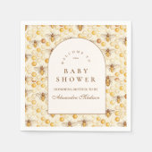 Mama wird zur Biene Honigwaben-Baby-Party Serviette (Vorderseite)