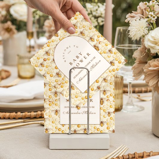 Mama wird zur Biene Honigwaben-Baby-Party Serviette