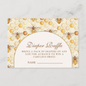 Mama wird zur Biene Honigwaben-Diaper-Raffle Begleitkarte (Vorderseite)