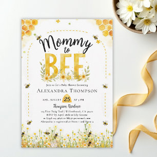 Mama wird zur Biene Wildblumen Honig Bogen Baby Sh Einladung