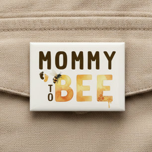Mama wird zur Honigbiene Baby Shower Button