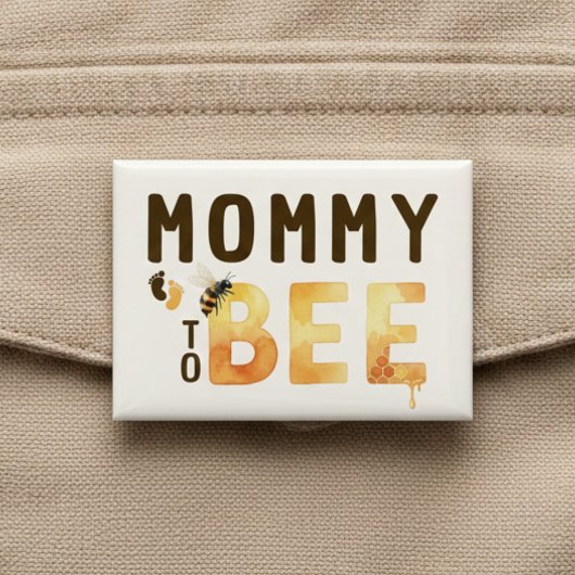 Mama wird zur Honigbiene Baby Shower Button