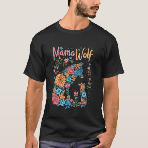 Mama Wolf Blütenwolf T-Shirt