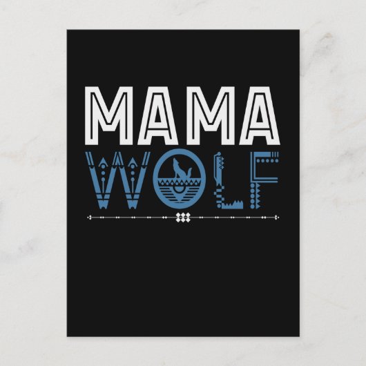 Mama Wolf Native American Art Mutter Postkarte (Vorderseite)