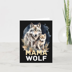 Mama Wolf und Baby Mama Mommy Mama Mütter Day Karte