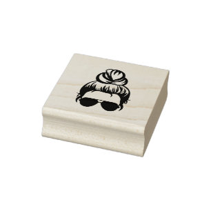 Mama Woman chaotischen Knospen mit Sonnenbrille Gummistempel