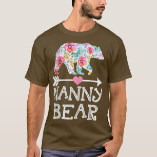 Mama "Womens Nanny Bear" Oma Floral für Damen T-Shirt