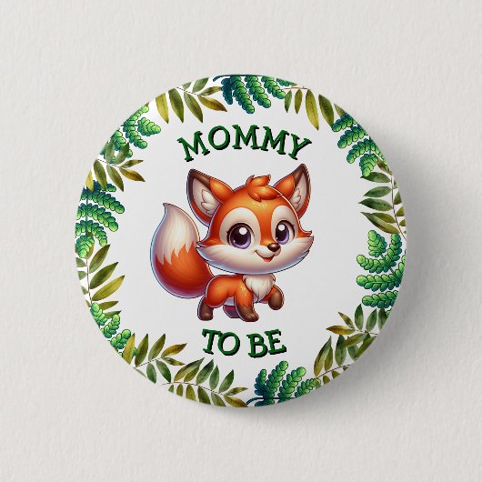 Mama | Woodland Themed Baby Dusche Button (Vorderseite)