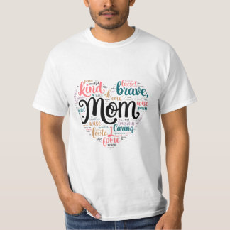 Mama Word Art in Herzform - Perfektes Geschenk für T-Shirt