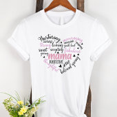 Mama Word Cloud Pink und Black Heart Mutter T-Shirt