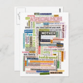 Mama Word Collage Postkarte (Vorne/Hinten)
