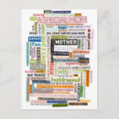 Mama Word Collage Postkarte (Vorderseite)
