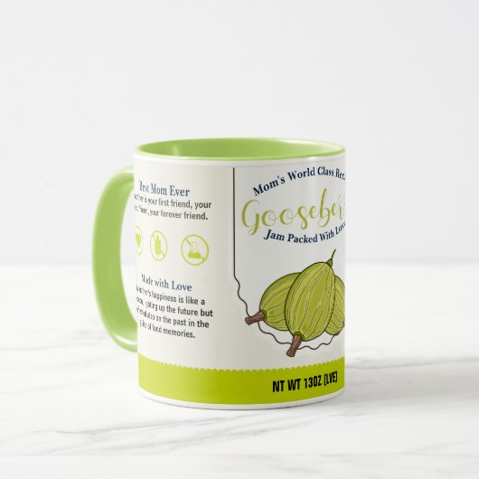 Mama World Class Gooseberry Liebe Jam Tasse (Vorderseite Links)