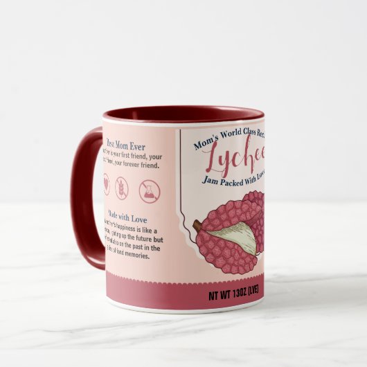 Mama World Class Lychee Liebe Jam Tasse (Vorderseite Links)