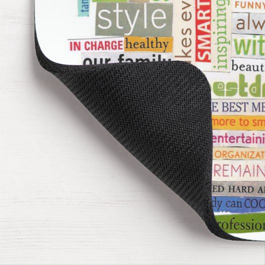 Mama-Wort-Collage Mousepad (Ecke)