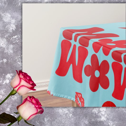 MAMA/WOW: Eine Liebe in Rot auf Blau | Tischdecke