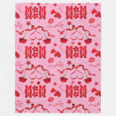 MAMA/WOW: Eine Liebe in Rot auf Rosa | Fleecedecke (Vorderseite)