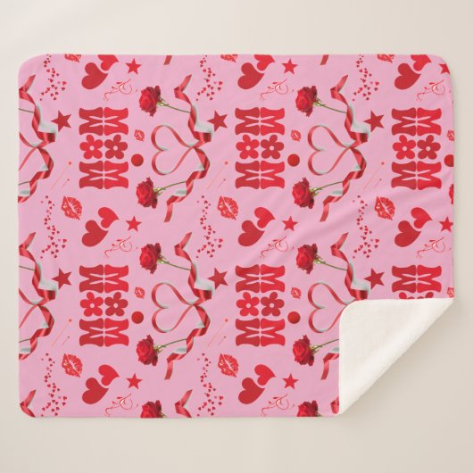 MAMA/WOW: Eine Liebe in Rot auf Rosa | Sherpadecke (Vorderseite (Horizontal))