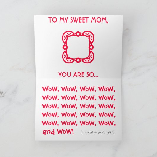 Mama Wow, Muttertag Karte (Innenseite)