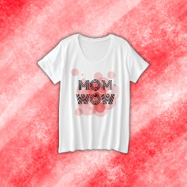 MAMA WOW schwarz auf rot | Große Größe T-Shirt