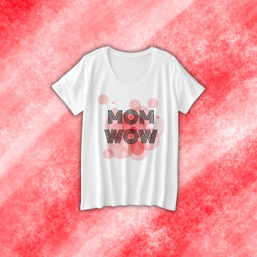 MAMA WOW schwarz auf rot | Große Größe T-Shirt