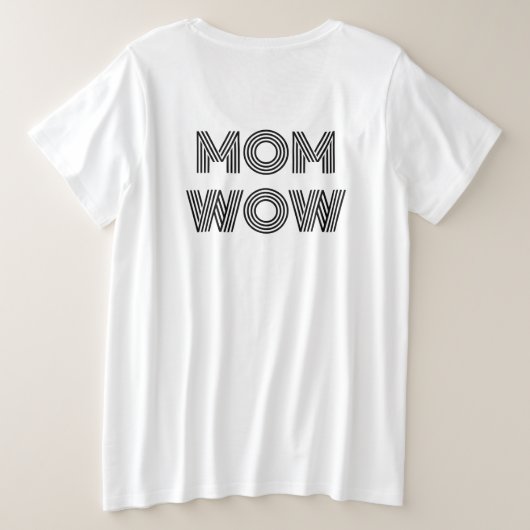 MAMA WOW schwarz auf rot | Große Größe T-Shirt (Design Rückseite)