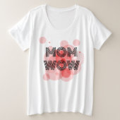 MAMA WOW schwarz auf rot | Große Größe T-Shirt (Design vorne)