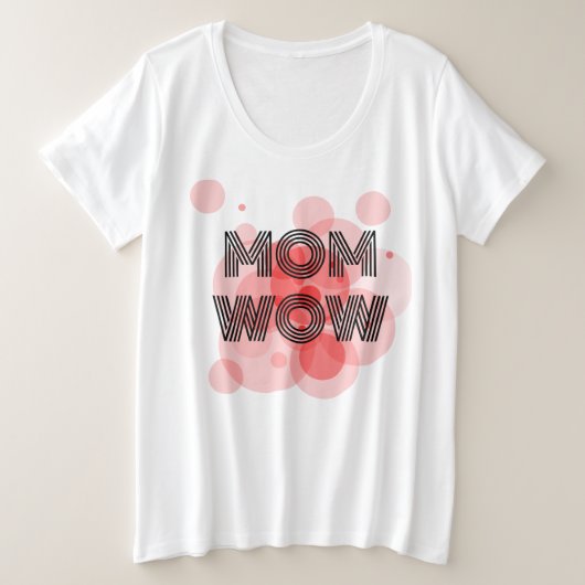 MAMA WOW schwarz auf rot | Große Größe T-Shirt (Design vorne)
