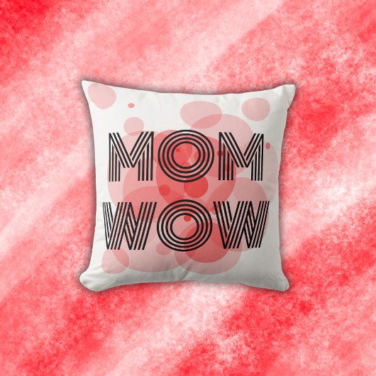 MAMA WOW schwarz auf rot | Kissen