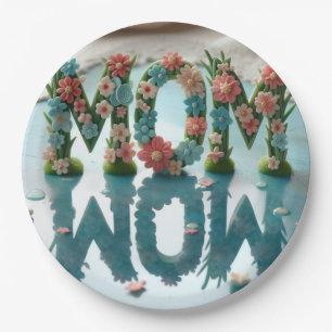 Mama Wow Verziert Floral Pappteller
